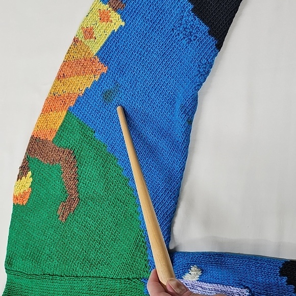 Berek Knit Multicultural Character Crop Sweater 1980's Heavyweight Pima Cotton - Picture 8 of 12